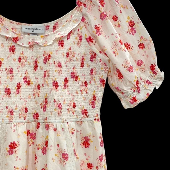Love Shack Fancy x Target Cosette puff sleeve floral dress Size Small - Picture 4 of 14